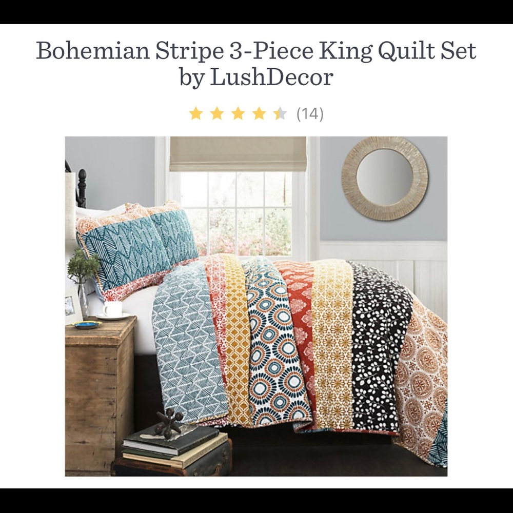 King quilt set. Never used, still in original packaging.
